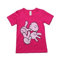 Minti Slim Cut Tee Love Hands Hot Pink